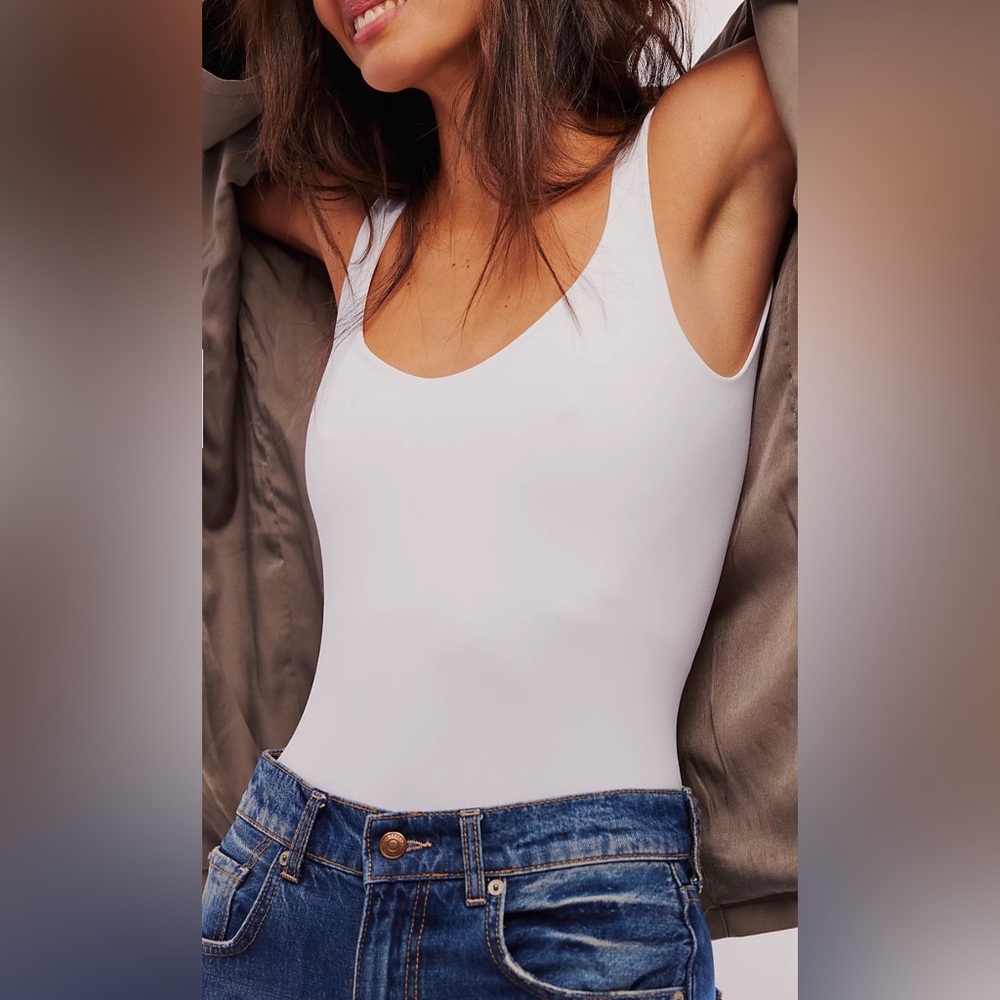 NWT Free People White Bodysuit L-XL